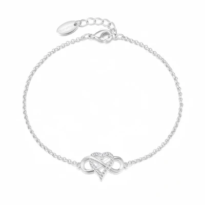Image of Philip Jones Silver Plated Infinity Heart Bracelet Created with Zircondia® Crystals