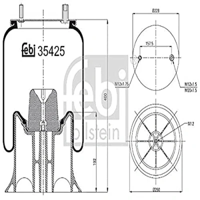 Image of M001774, UJB0358001 Boot, air suspension FEBI BILSTEIN 39425