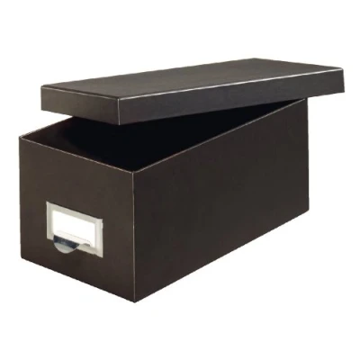 Image of Globe Weis/Pendaflex Fiberboard Index Card Storage Box, 3 x 5 Inches, Solid Black (3X5BLA)