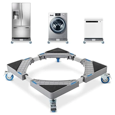 Image of Trintion Washing Machine Stand Multi functional Appliance Roller Base Adjustable Movable Wheels for Dryer Freezer Refrigerator