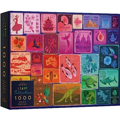 Image of Elena Essex 1000 piece jigsaw puzzles for adults Stamp Collection/jigsaw puzzle/jigsaw / colourful rainbow gradient size 68x49cm