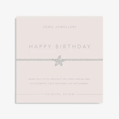 Image of Joma Jewellery Sterling Silver &#039;Happy Birthday&#039; Bracelet