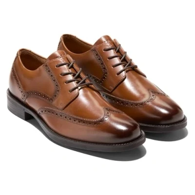 Image of Cole Haan Men&#039;s Bedford Wingtip Oxford, British Tan, 9 UK