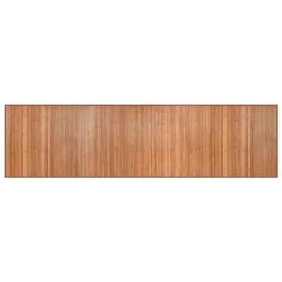 Image of vidaXL Bamboo Rug Floor Mat 80x300 cm Rectangular Modern Natural PP Backed Carpet Runner for Hallway, Living Room, Anti Slip, Neutral Brown Tone
