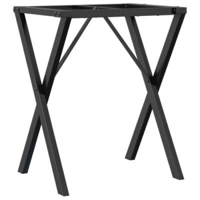 Image of vidaXL Cast Iron X Frame Dining Table Legs 60x40x73 cm Black Finish Industrial Metal Base Easy Install Versatile for Home DIY Projects