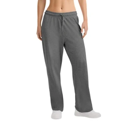 Image of Champion Women&#039;s Lightweight Lounge Comfortable Jersey 31.5&quot; Pants (Plus, Granite Heather, XL