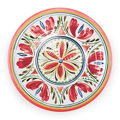 Image of Purely Home Mediterranean Outdoor/Camping/Picnic Melamine/Plastic Round Serving Platter