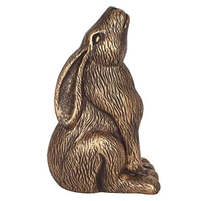 Image of Gloriously Good Bronze Terracotta Moon Gazing Hare Garden Ornament
