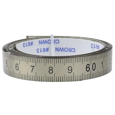 Image of Vogueing Tool Right to Left 0 1M Stainless Steel Miter Track Tape Measure Self Adhesive Metric Scale Ruler for Saw T Woodworking Tools (Silver)