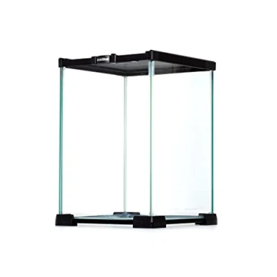 Image of Habistat Mini Glass Terrarium Pre Built 20 x 30cm (8 8 12) Quality Housing Waterproof Base Perfect For Bioactive Set Ups Suitable Reptiles, Amphibians &amp; Inverts