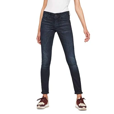 Image of G Star Women&#039;s Lynn Mid Skinny Jeans, Blue (dk aged D06746 6545 89), 23W / 32L