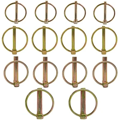 Image of WeqeYent 14pcs M4.5/M6/M8/M10 Round Safety Retaining Pins Lynch Pin Assortment Kit Heavy Duty Trailer Lock Fastener 3PT Hitch Clips for Farm Trailers Wagons Lawn Garden
