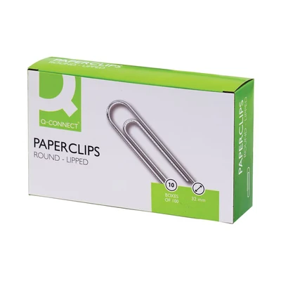 Image of Q Connect Paperclips Lipped 32mm (Pack of 10 x 100) Ref KF01316Q