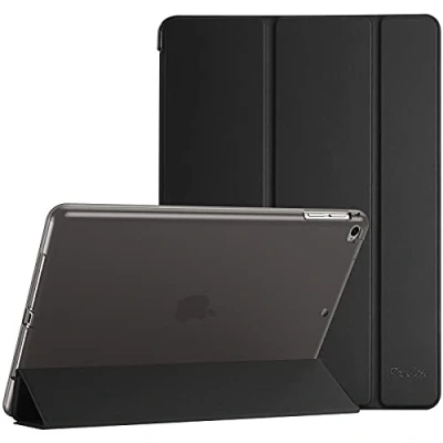 Image of ProCase Smart Case for iPad 9.7/iPad 6th/5th Gen, Air 2/iPad 1(Model: A1893 A1954 A1822 A1823 A1566 A1567 A1474 A1475 A1476) Slim Soft TPU Cover Folio with Translucent Back Black