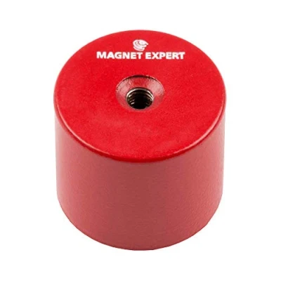 Image of Alnico Deep Pot Magnet for High Temperature, Engineering, and Manufacturing Applications 35mm dia x 30mm thick c/w M6 threaded hole 14kg Pull Pack of 4