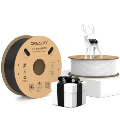 Image of Creality Hyper PETG Filament, Black+White Filament 1.75mm 2KG, 3D Printer Dimensional Accuracy +/ 0.03mm, Printing Materials for Most Printers