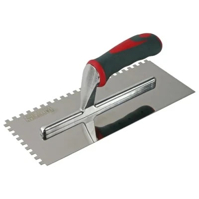 Image of Faithfull SGTNOT6SS Soft Grip Notched Trowel Stainless Steel 11 x 4 1/2 inch