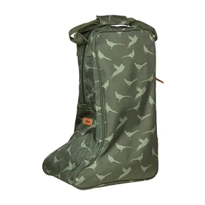 Image of Rydale Wellington Boot Storage Bag Zipped Carry Handle Carrier Welly Men&#039;s Ladies (Multi Pheasant Khaki)