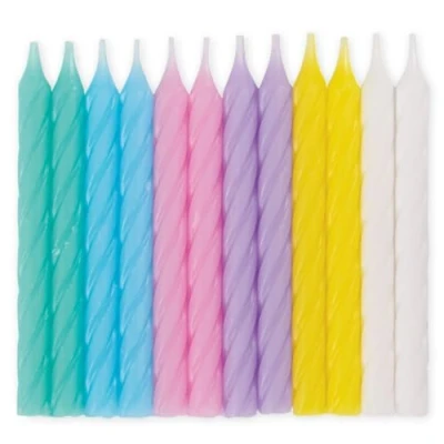 Image of Unique 19970 Birthday Candles Assorted Colours Pack of 24