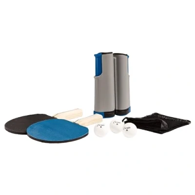 Image of Champion Sports Anywhere Table Tennis: Ping Pong Paddles, Balls, and Portable Net &amp; Post Set To Go,Blue