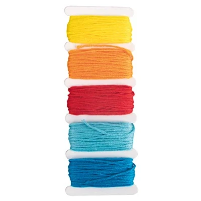 Image of Rayher 53564990 Embroidery thread for Friendship Bracelet and Yarn Art, Cotton Macrame Crochet, Set of 5 Colours, 50 m