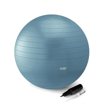 Image of Amazon Basics Yoga Exercise Ball, 58 66 cm Diameter, Aqua