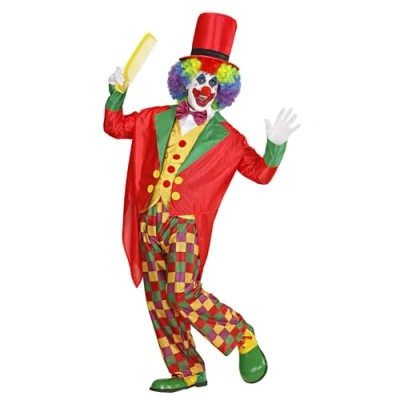 Image of Widmann 11000761 Adult Clown Costume, Multicoloured, L