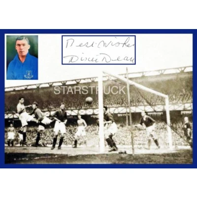Image of Everton FC legend Dixie Dean 60th goal during 1927 28 season Signed (Pre Printed) Exclusive A4 Print