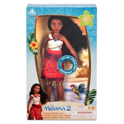 Image of Disney Store Official, Moana Singing Doll, 2, Figurine Sings We&#039;re Back in English, Includes Hei Toy Figure, Batteries Included