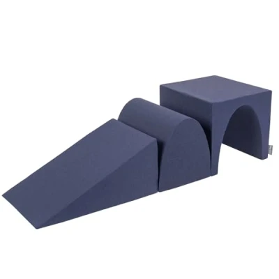 Image of KiddyMoon Foam Playground Wedge L/Hill/Tunnel PPZ 243, Navy Blue,Multi Size