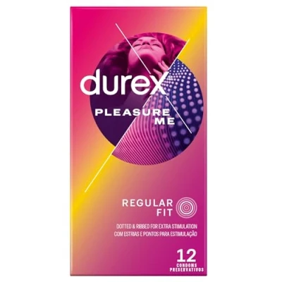 Image of Durex Pleasure Me Condoms Ribbed &amp; Dotted Regular Fit 12s