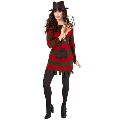 Image of Rubie&#039;s Womens Official Miss Freddy Krueger Sexy Secret Wishes Costume, Small, Nightmare on Elm Street