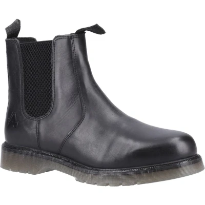 Image of Amblers Mens Colchester Boot Black Pull On Leather Gusset Detail 9