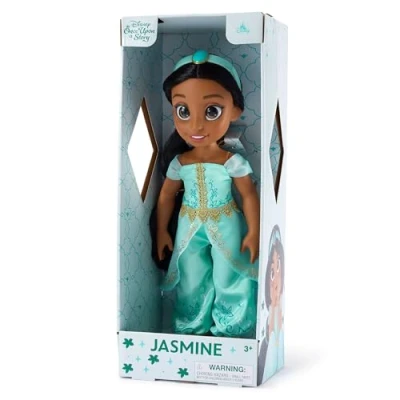 Image of Disney Store Official Jasmine Doll with Toy Hair Brush, Aladdin, 40.5cm / 16&quot;, Once Upon a Story Collection, Age 3+