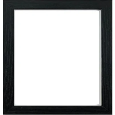 Image of 12x10 Inch Modern Wooden Picture Photo Frame 30.5 x 20.3cm Hang Portrait or Landscape with Safe Perspex Front &amp; Wall Hanging Hooks Black Oak White (Black, Inch)