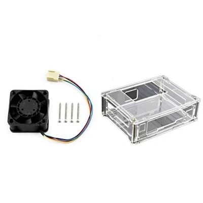 Image of IBest Acrylic Clear Case with Dedicated DC 5V Cooling Fan PWM Speed Adjustment 4PIN Reverse proof Connector for NVIDIA Jetson Nano Developer Kit