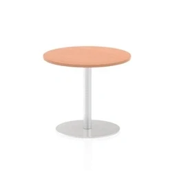 Image of Italia 600mm Poseur Round Table Beech Top 725mm High Leg