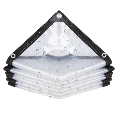Image of 3x5m Clear Plastic Tarps Heavy Duty Waterproof, Transparent Tarpaulin with Grommets, PVC Tarp Cover Tear Resistance, Windproof Outdoor Curtain, for Canopy Patio Garden Pergola