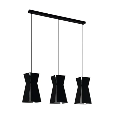 Image of EGLO Valecrosia hanging light, black, 3 bulb