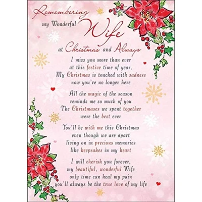 Image of In Loving Memory Graveside Christmas Memorial Card Wife