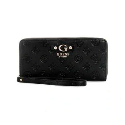 Image of Guess Gerty Large ZIP Around Wallet, Women&#039;s, Size: One Size, Black