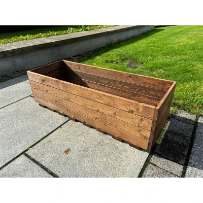 Image of Charles Taylor Extra Large Jumbo Open Wooden Garden Veg Trough Planter