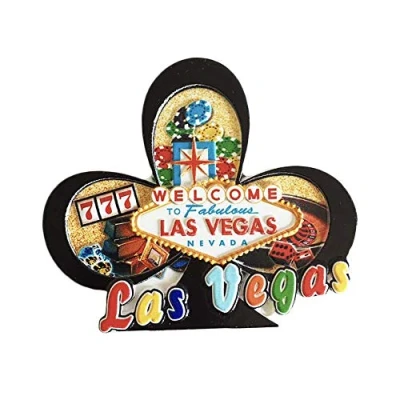 Image of Las Vegas USA 3D Playing Card Club Refrigerator Magnet Souvenirs Handmade Resin Magnetic Stickers Home Kitchen Decoration,Las Fridge Collection Gift