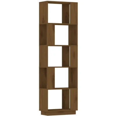 Image of vidaXL Book Cabinet/Room Divider Honey Brown 51x25x163.5 cm Solid Wood