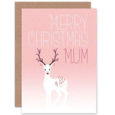 Image of Wee Blue Coo CARD CHRISTMAS MUM DEER SNOW