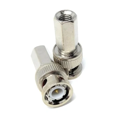 Image of DRUT 2pcs. BNC Twist On Male Plug End RG59/RG6 Coaxial Install SDI Adapter for CCTV Surveillance Security Camera DVI Radio Antenna Connector Socket
