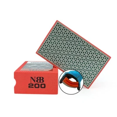 Image of NBB Diamond Hand Pad for Sanding/Polishing Block with Flexible Sponge Backing Grinding Stone Granite Ceramic Tile Glass Wood Metal (1, 200#)