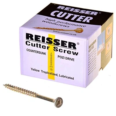 Image of Reisser 4.0 X 40 R2 Cutter Wood Screw CSK Yellow Pozi Full Thread (200)