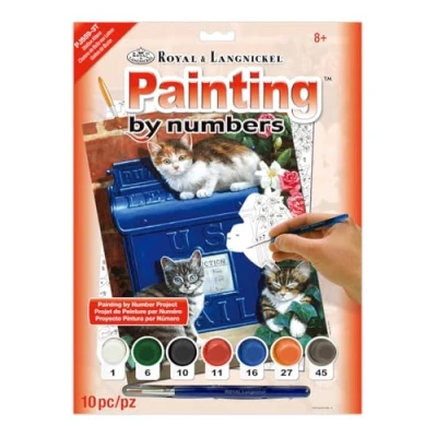 Image of Royal &amp; Langnickel 11 x 15 inch Mailbox Kittens Pre Printed Paint by Number Painting Set