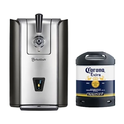 Image of PerfectDraft Pro Home Beer Cooler and Dispenser System Corona Extra Keg